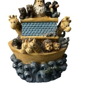 Noah's Ark Piggy Bank.  7”X6”